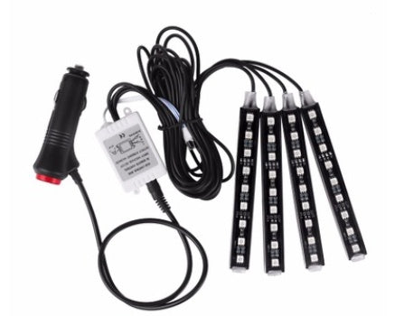 Automotive atmosphere One to four lights Remote 4x9 LED atmosphere lamp Indoor foot lamp