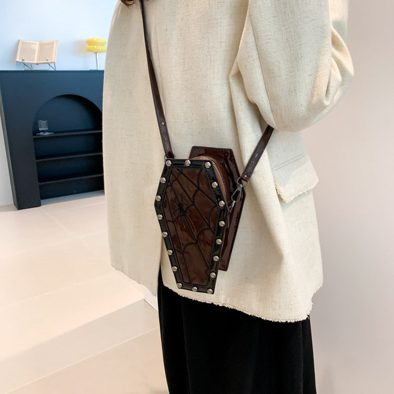 Bolso de hombro de ataúd fantasma de personalidad oscura europea y americana de Halloween de estilo gótico