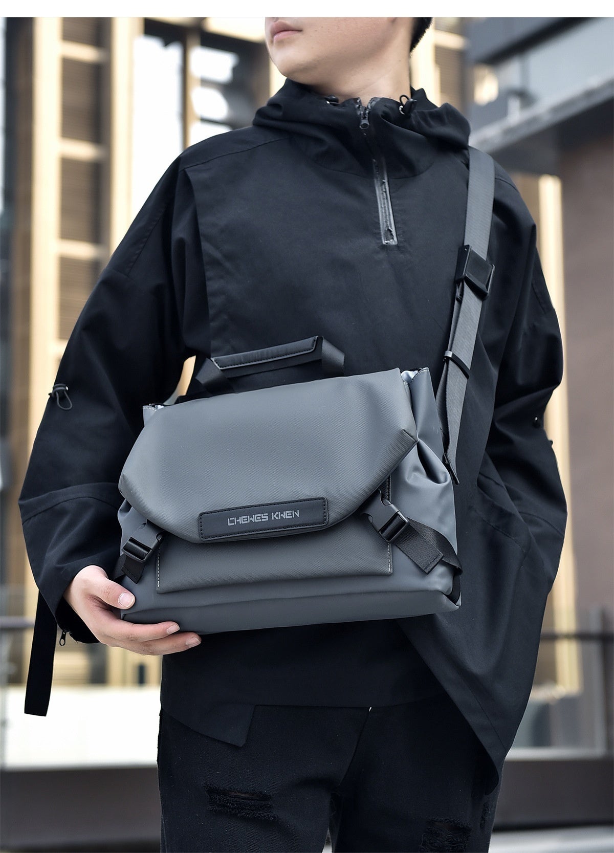 Bandolera para hombre, marca de moda funcional, estilo japonés, ropa de trabajo, bolso de hombro para motocicleta