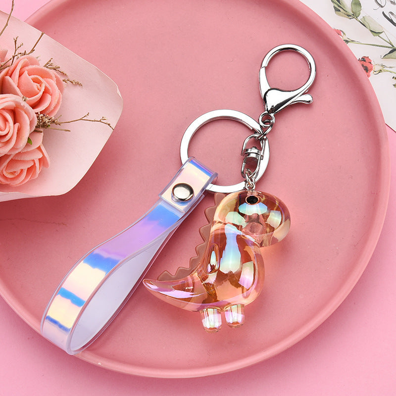Acrylic Pendant Electroplated Dinosaur Keychain