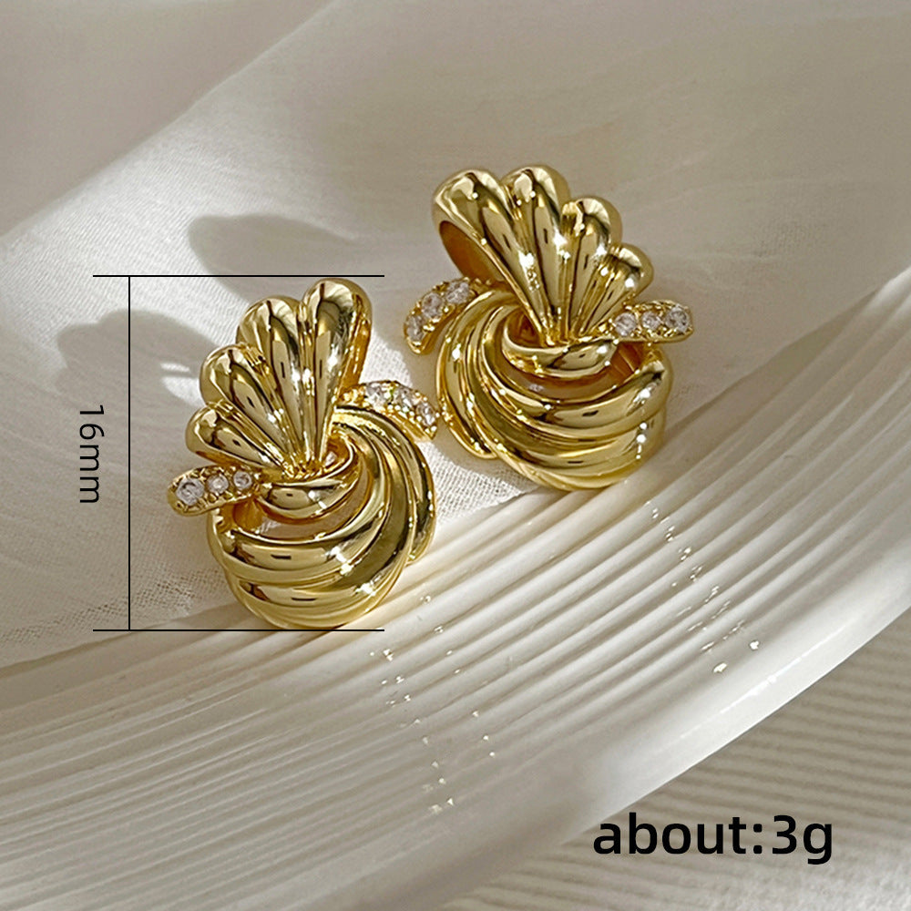 Fashionable Elegant Simple Metal Geometric Knotted Earrings