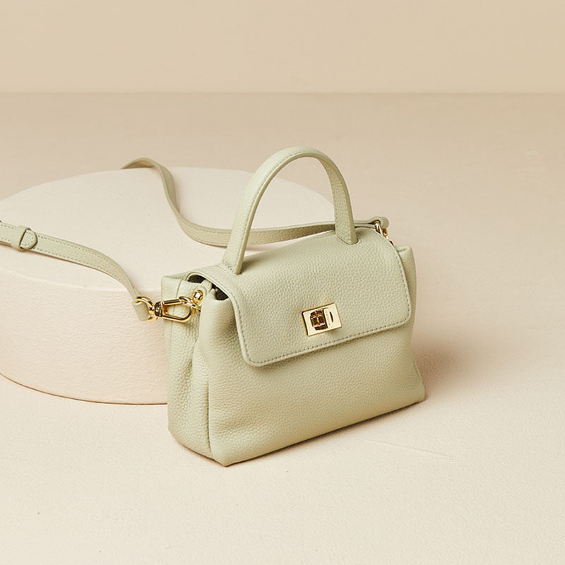 Mini sac portable en cuir de vache de première couche