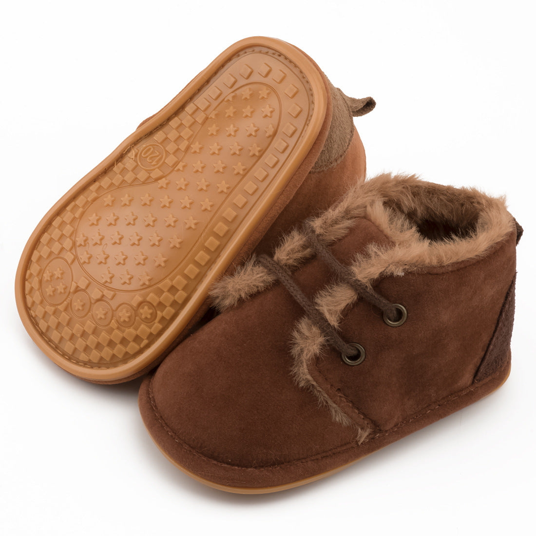 Chaussures pour tout-petits antidérapantes à semelle en caoutchouc pour bébé chaudes et en velours