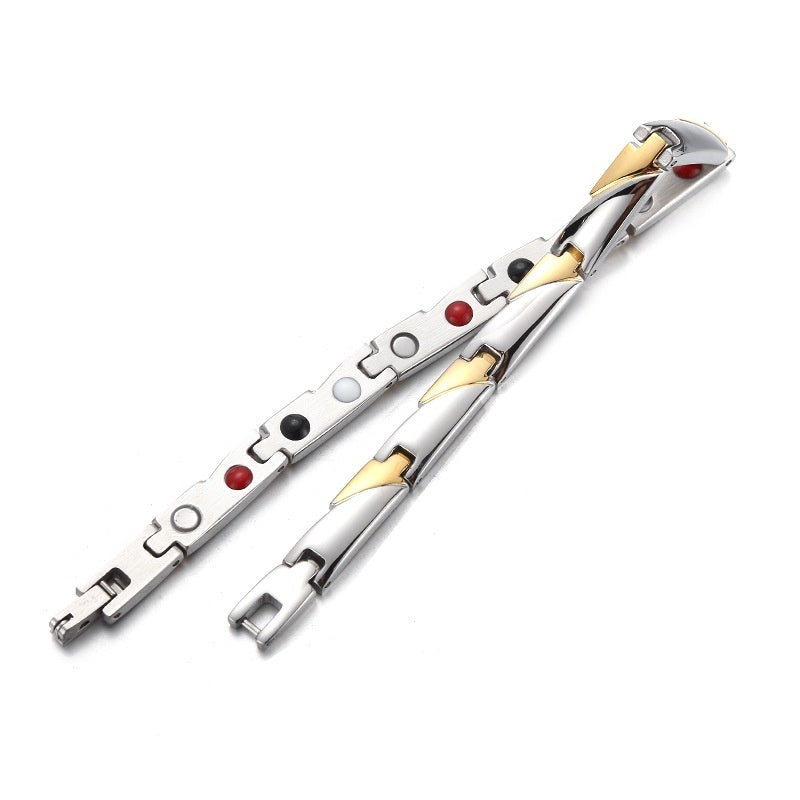 Bracelet de soins de santé à ions négatifs magnétiques quatre en un pour hommes et femmes