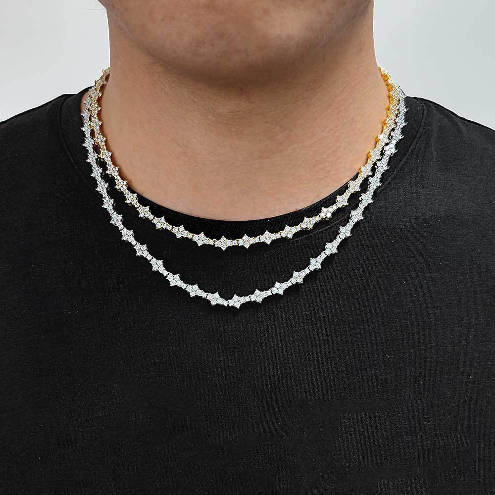 Collier de diamants en Zircon Tennis, ornement de marque de mode, plein de diamants