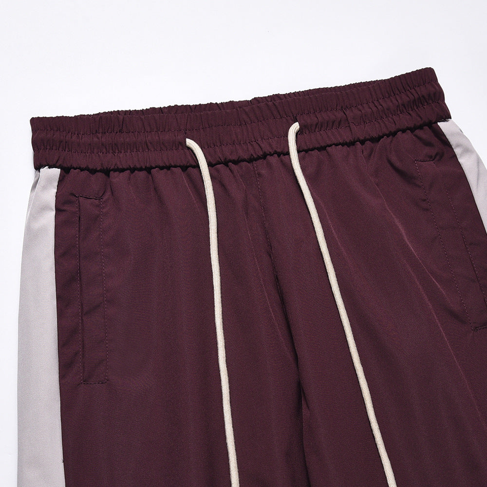 Men's Loose Side Stitching Contrast Color Casual Pants