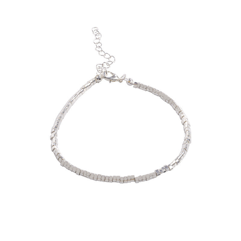 Petits morceaux de bracelet en argent, niche féminine perlée