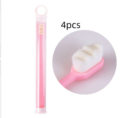 Brosse à dents Ultra-fine, poils Super doux, nettoyage en profondeur, Portable, outils de soins bucco-dentaires, nettoyage buccal, voyage