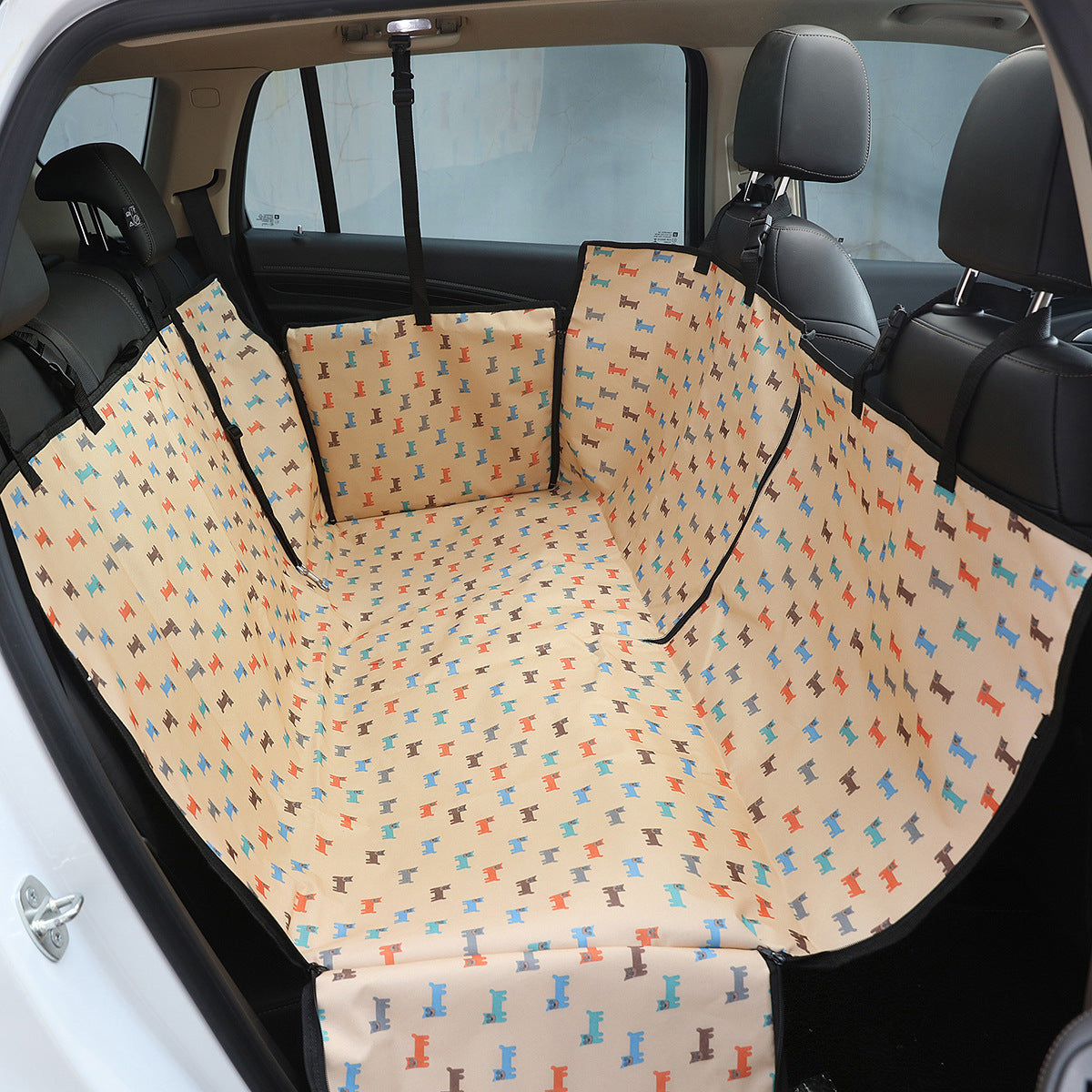 Tapis de voiture arrière simple imprimé à deux places pour voiture pour animaux de compagnie