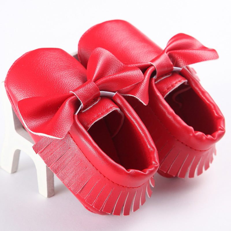Printemps et automne nouveau 0-1 ans garçons et filles bébé chaussures gland Pu bas antidérapant décontracté bébé chaussures