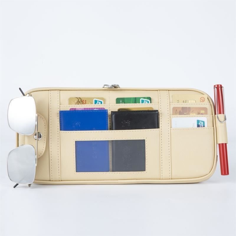 Car Auto Sun Visor Point Pocket Organizer Pouch Bag Card Glasses Storage Holder Car-Styling  IC Card Holder Sunshade Bag