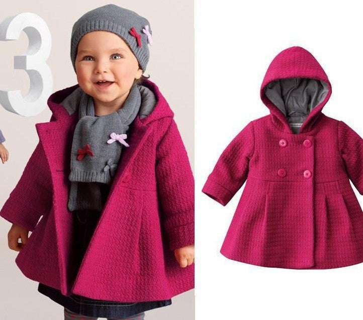 Abrigo de invierno Kiethleen | Invierno nueva niña niña versión coreana del bebé desgaste abrigo cálido chaqueta con capucha 3 colores 