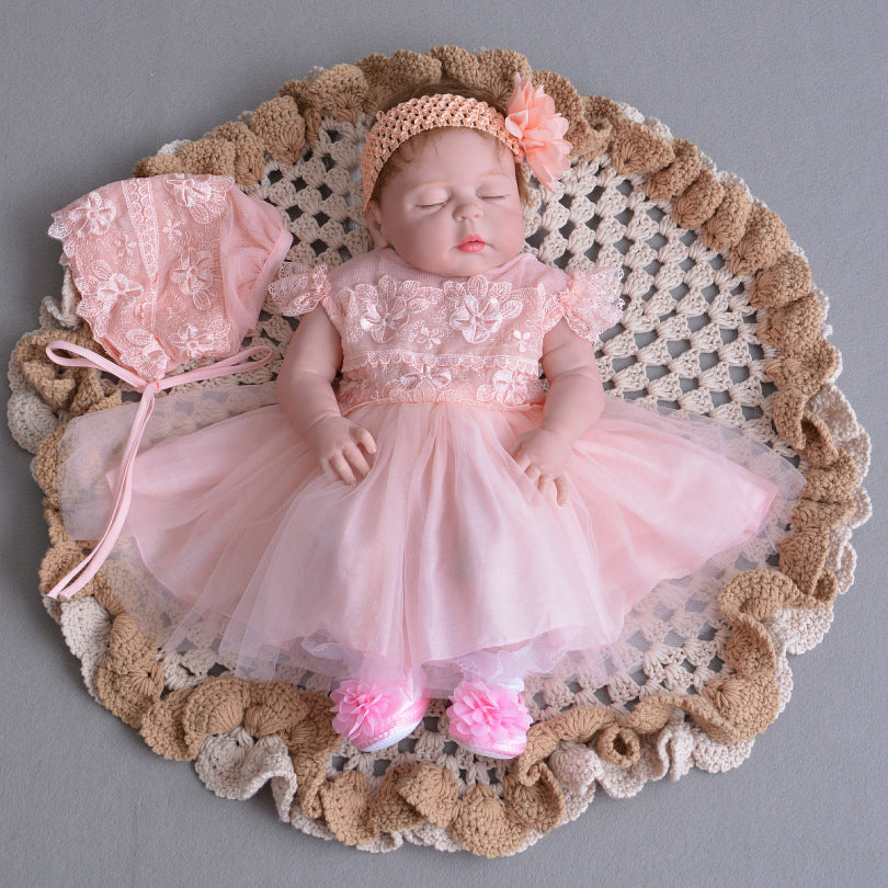Robe d'été en dentelle pour bébé, tenue de princesse légère et respirante, en maille, âge de la lune 