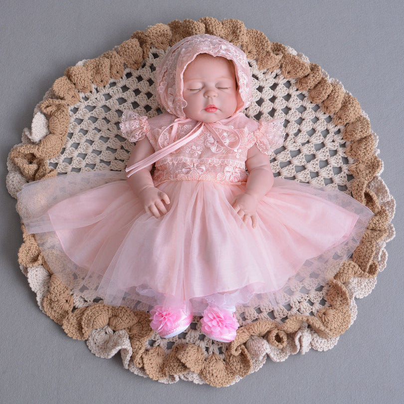 Robe d'été en dentelle pour bébé, tenue de princesse légère et respirante, en maille, âge de la lune 