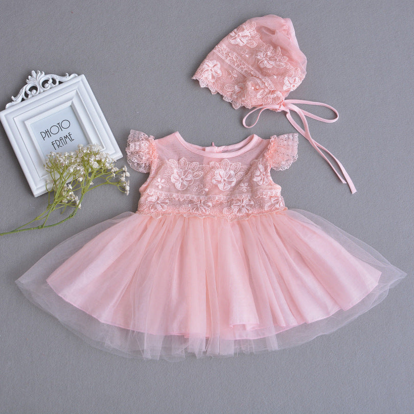 Robe d'été en dentelle pour bébé, tenue de princesse légère et respirante, en maille, âge de la lune 