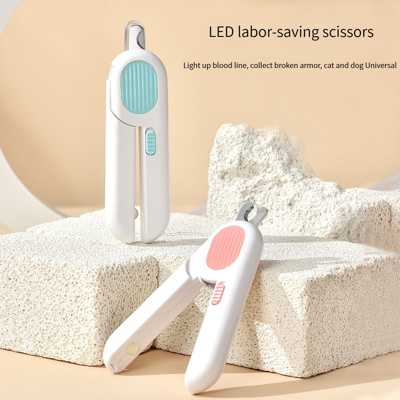 Coupe-ongles pour chiens et chats, coupe-ongles pour animaux de compagnie avec lumière LED et coupe-pattes de chat à trou circulaire pour éviter les coupes excessives