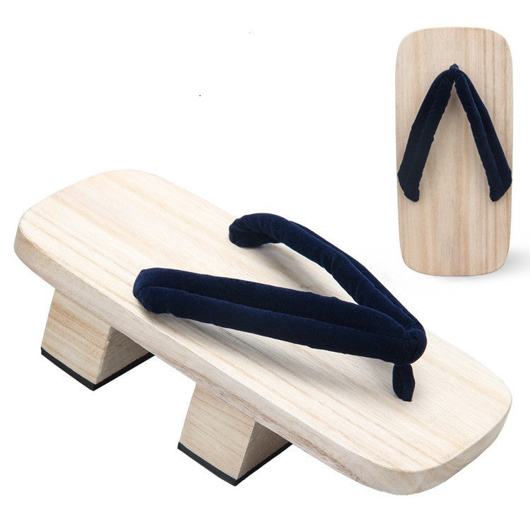 Zuecos de dos dientes Zapatillas japonesas de madera blanca para hombre