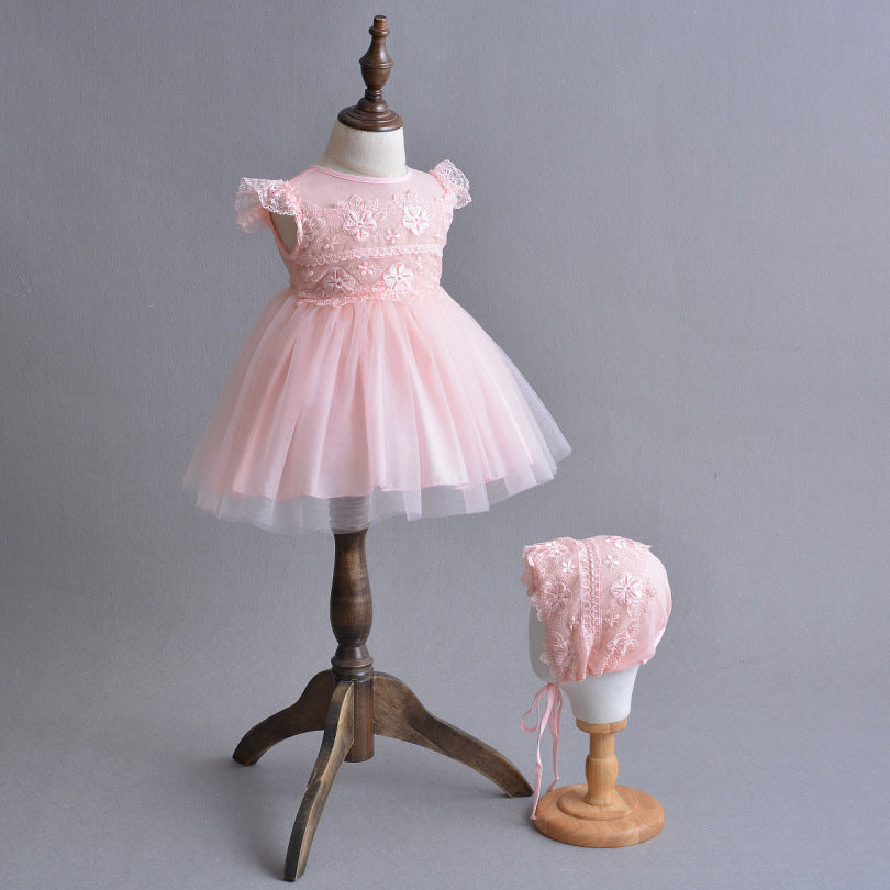 Robe d'été en dentelle pour bébé, tenue de princesse légère et respirante, en maille, âge de la lune 