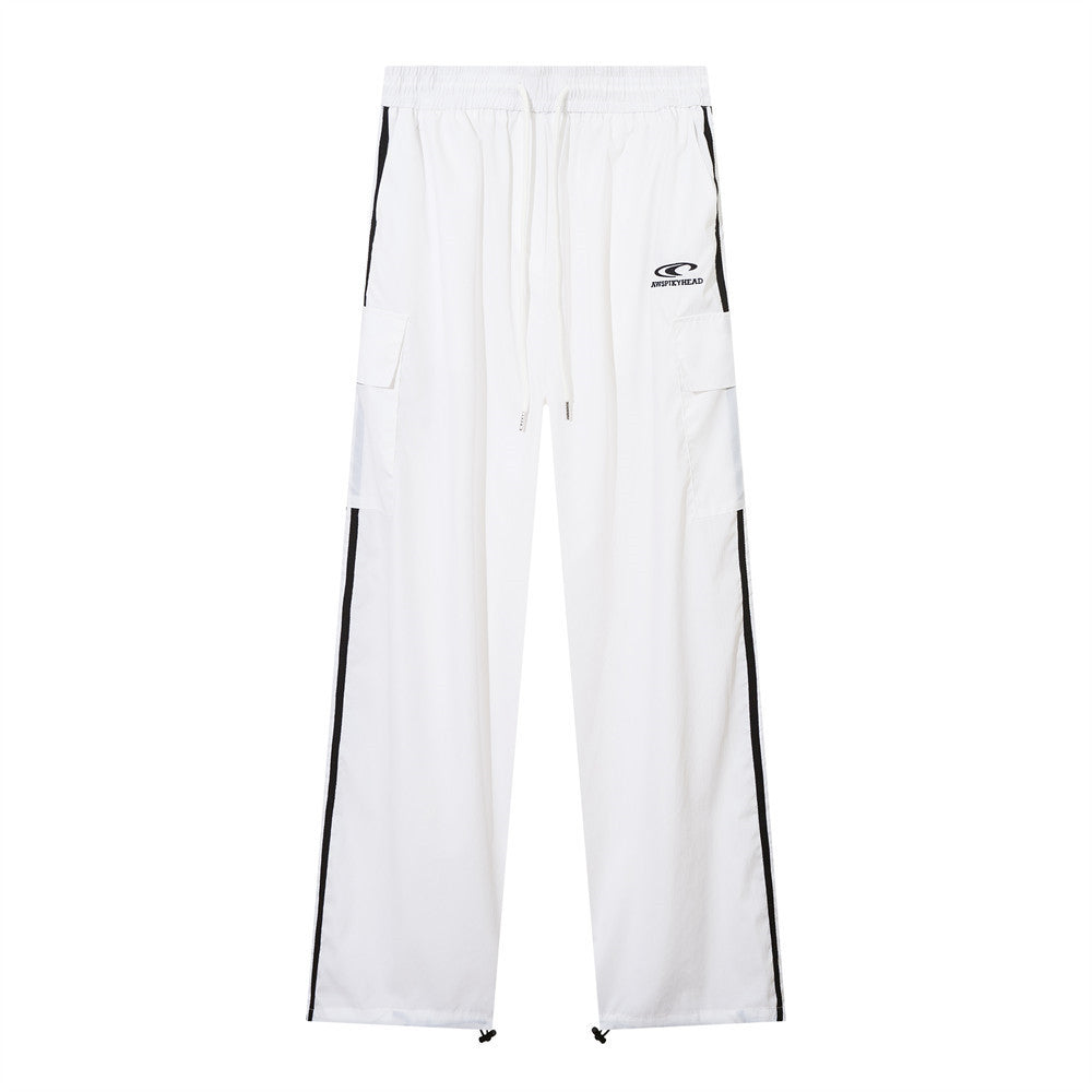 Men's Color Matching Three-bar Casual Pants