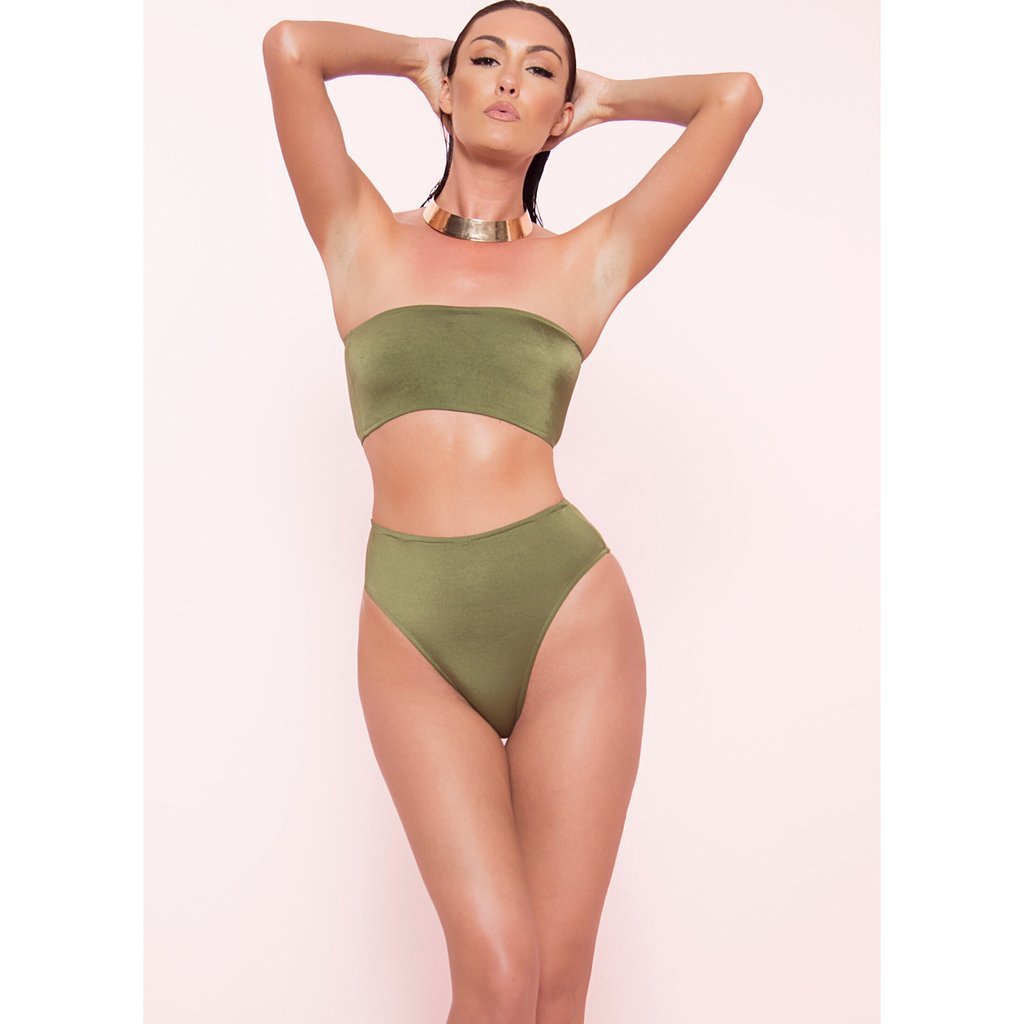 Maillot de bain sexy deux pièces enveloppant la poitrine, ensemble de bikini, haut tubulaire