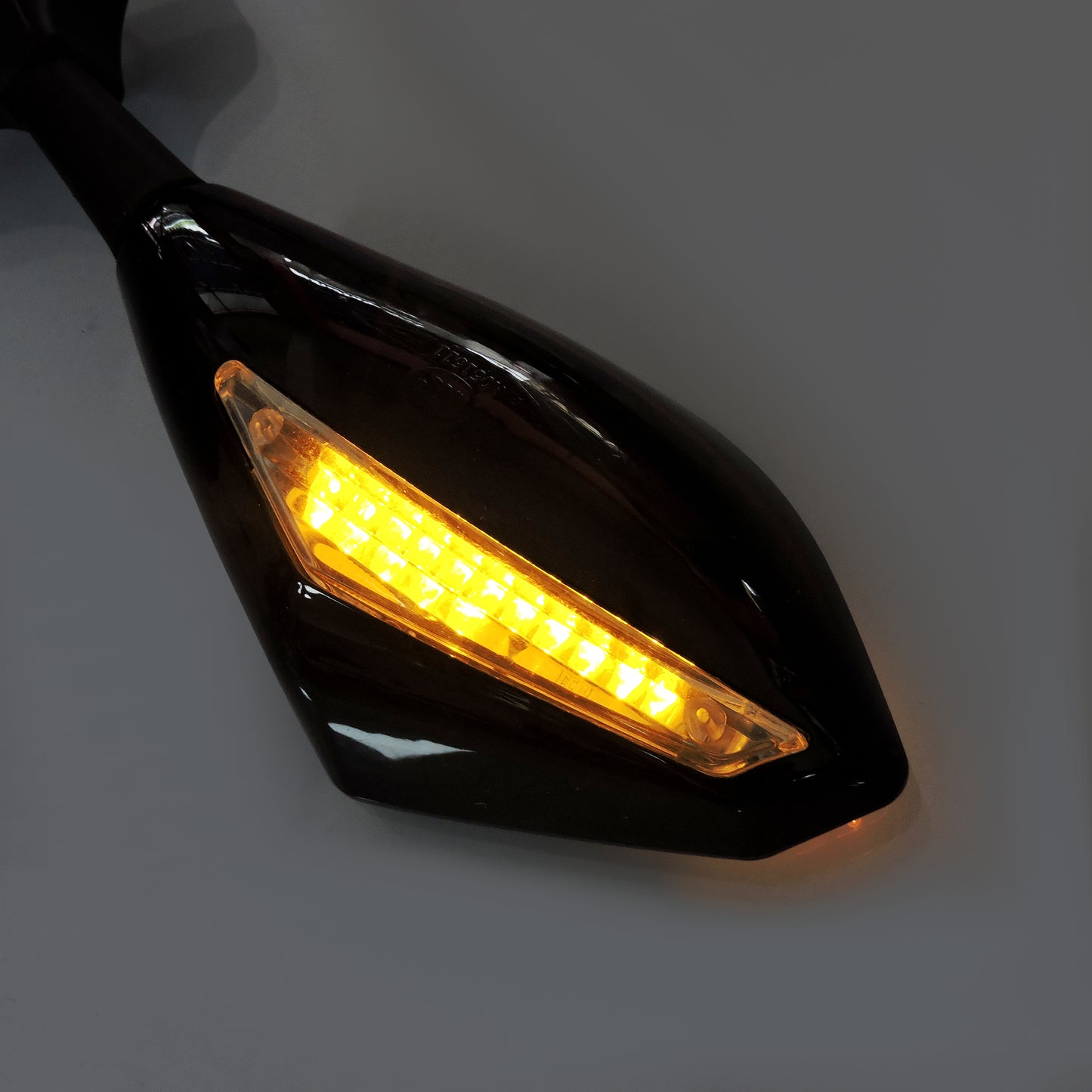 Motorcycle rearview mirror with lights