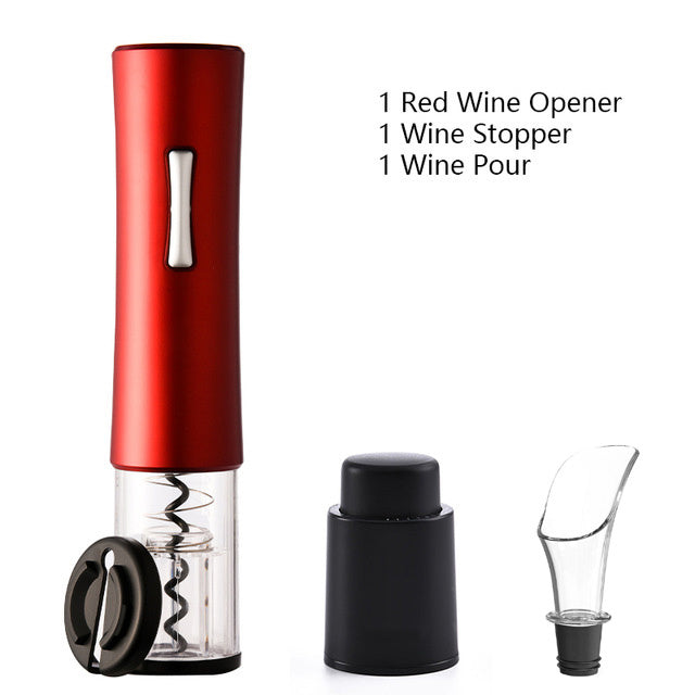Ouvre-bouteille électrique, tire-bouchon, ensemble de coupe-feuille, ouvre-bouteille automatique haut de gamme pour le vin, Gadgets de cuisine, ouvre-boîte