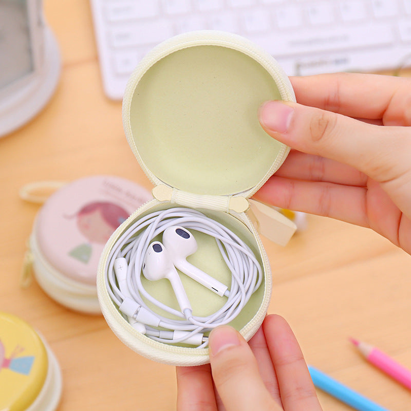 Lindo caballo coreano elemento de hierro chica cero cartera mini bolsillo auricular paquete moneda llavero