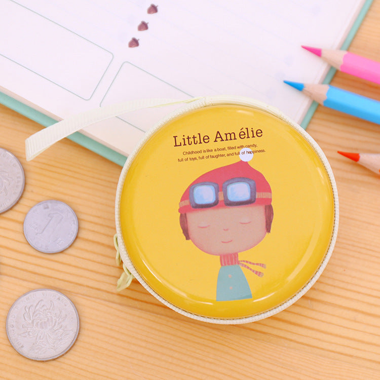 Lindo caballo coreano elemento de hierro chica cero cartera mini bolsillo auricular paquete moneda llavero