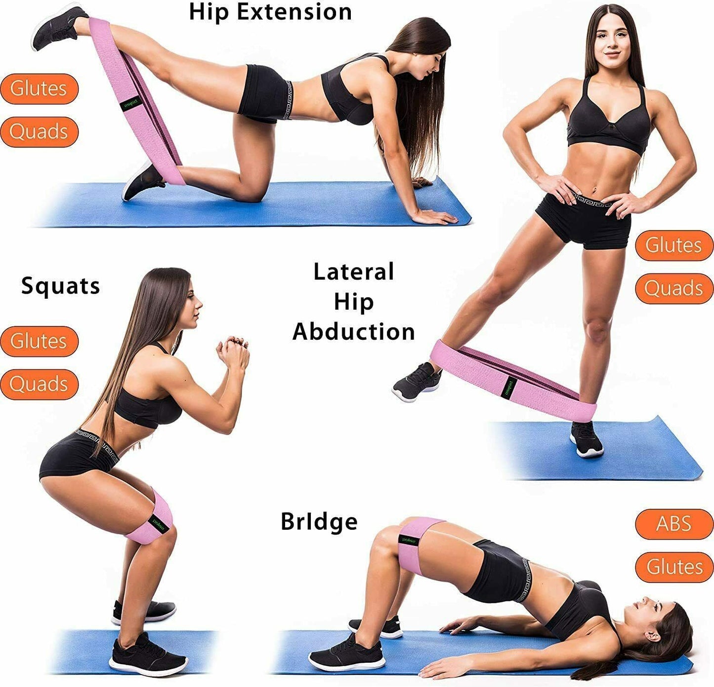 Bandes de résistance d'entraînement, ensemble de boucles, Fitness, Yoga, jambes et fesses, bande d'exercice