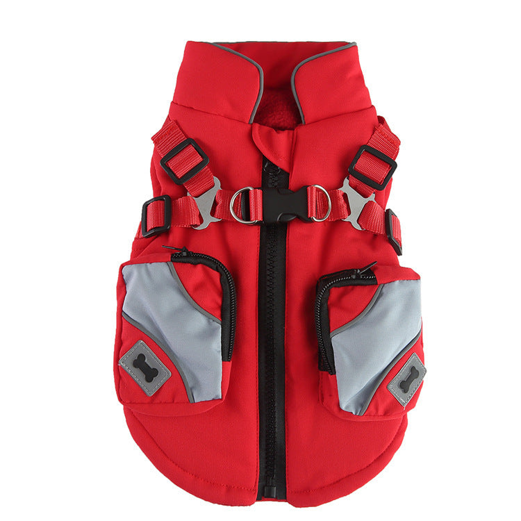 Vêtements d'hiver en coton pour animaux de compagnie, veste à fermeture éclair, fournitures pour chiens