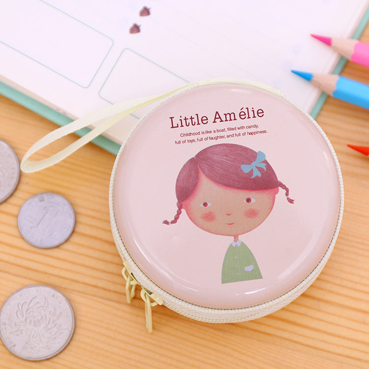 Lindo caballo coreano elemento de hierro chica cero cartera mini bolsillo auricular paquete moneda llavero