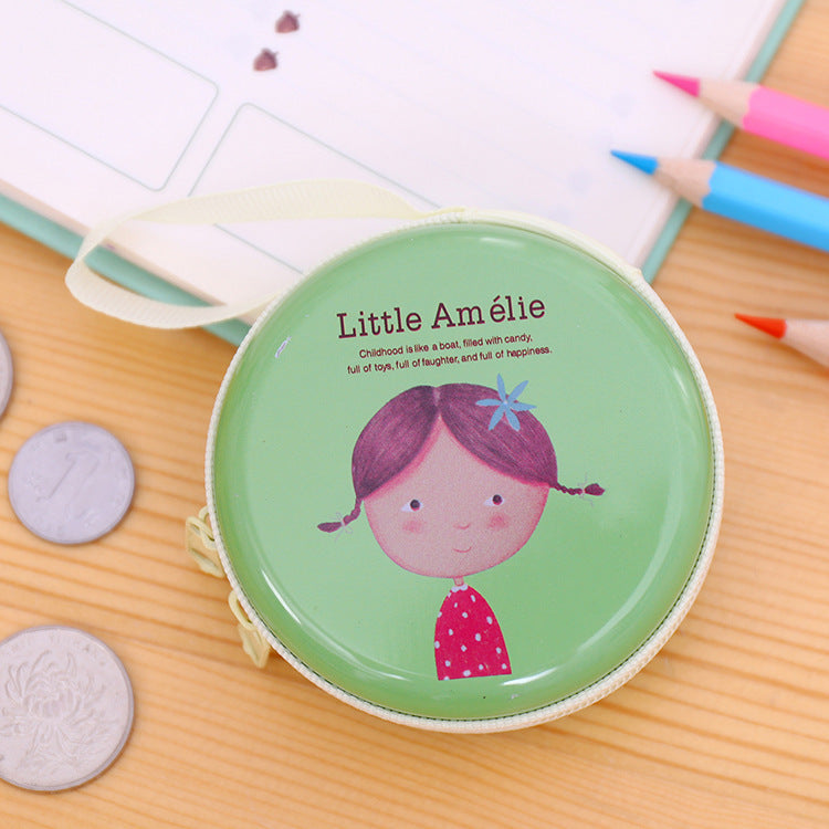 Lindo caballo coreano elemento de hierro chica cero cartera mini bolsillo auricular paquete moneda llavero