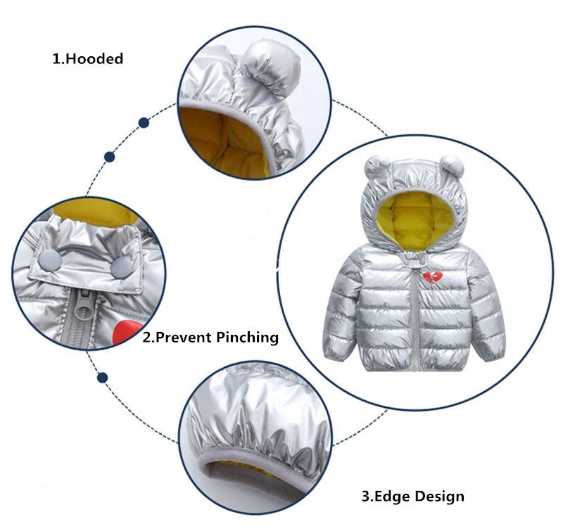 Conjunto de chaqueta de plumas para niños.