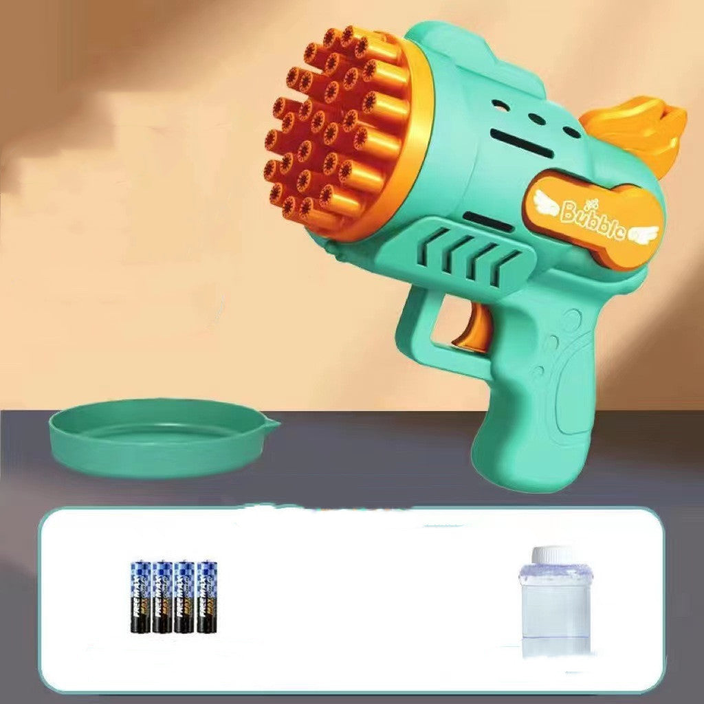 Pistola de burbujas luminosa Gatling, juguetes pequeños eléctricos para niños