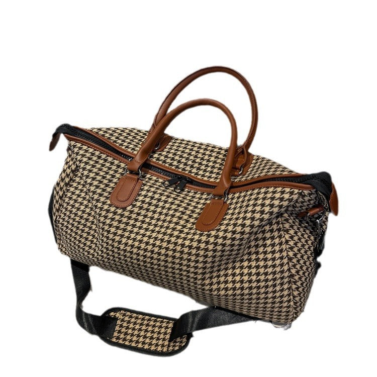 Sac à main de voyage à carreaux colorés de grande capacité pour femme
