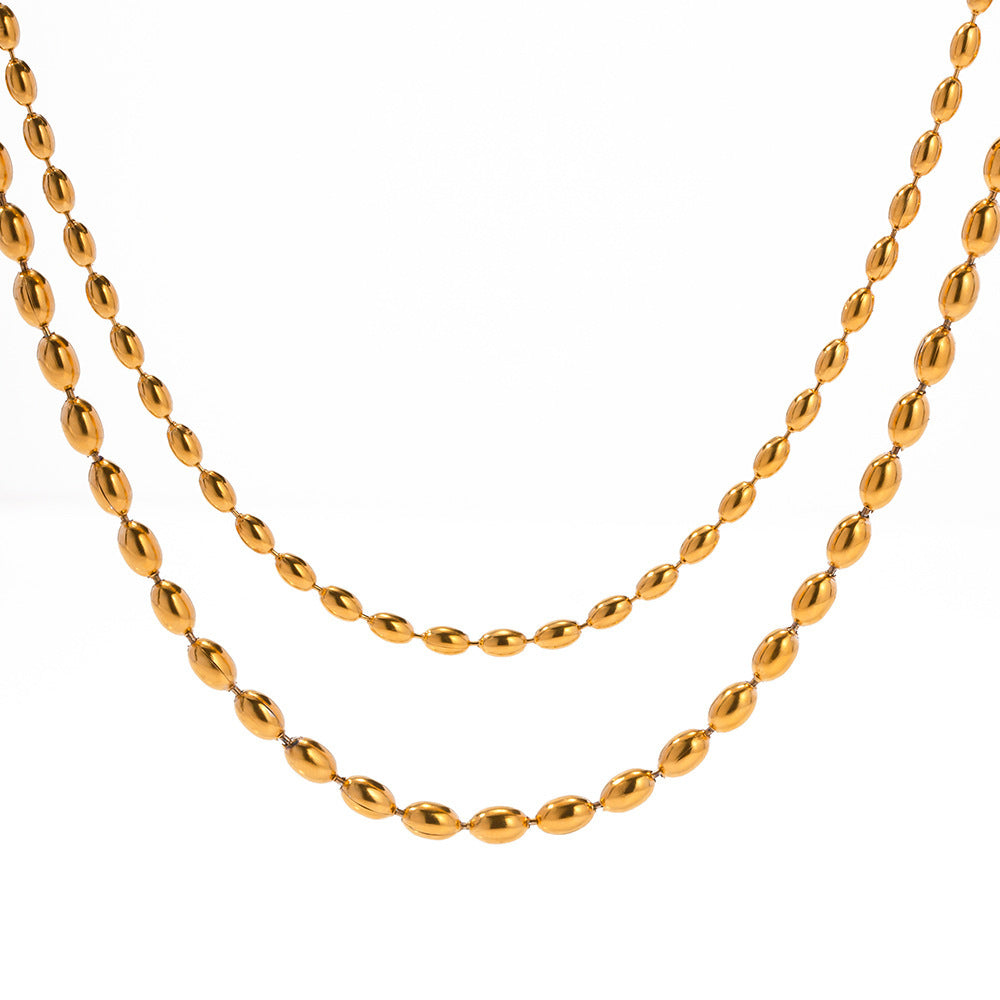 Collar de doble capa de acero inoxidable