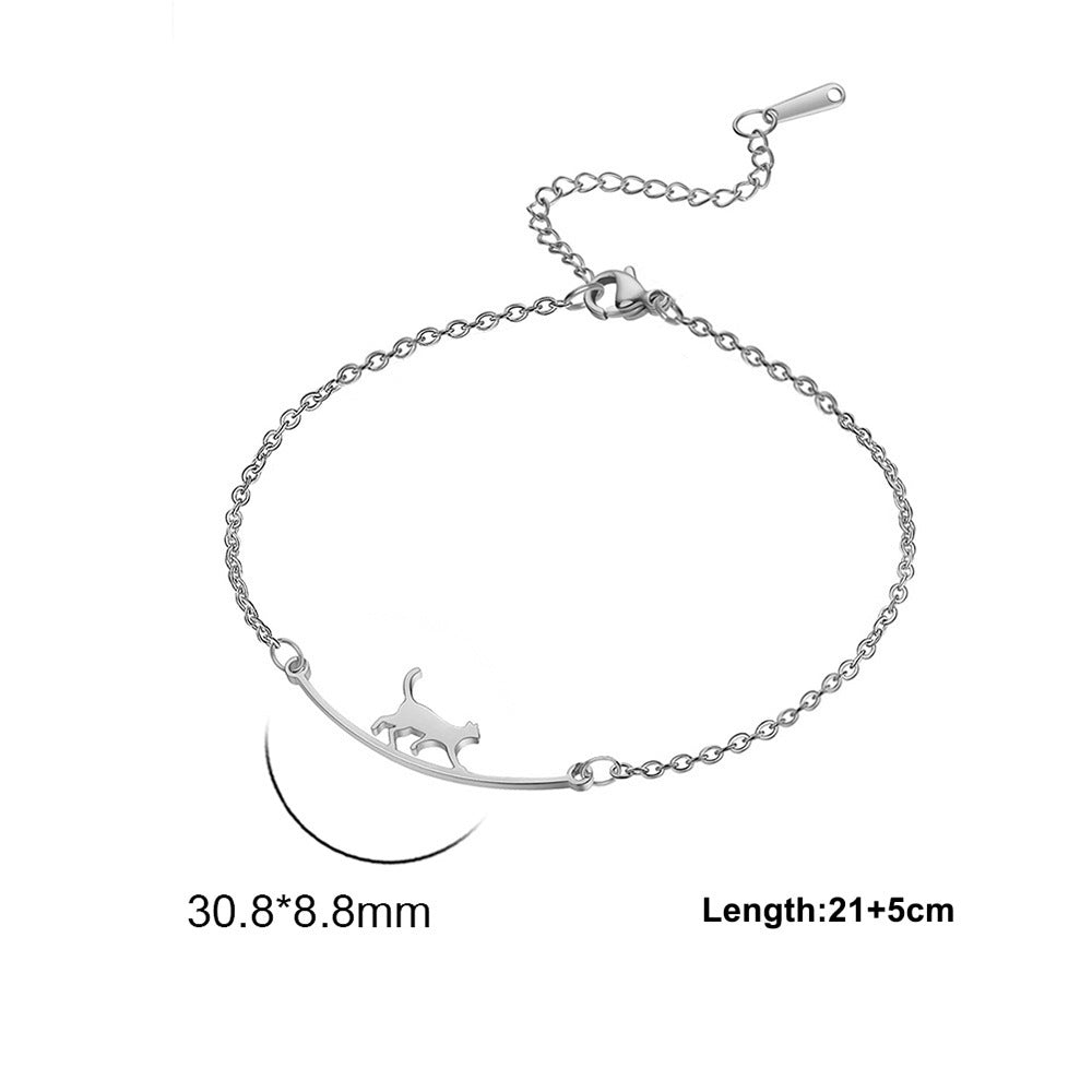 Women's Cute Walking Cat Anklet