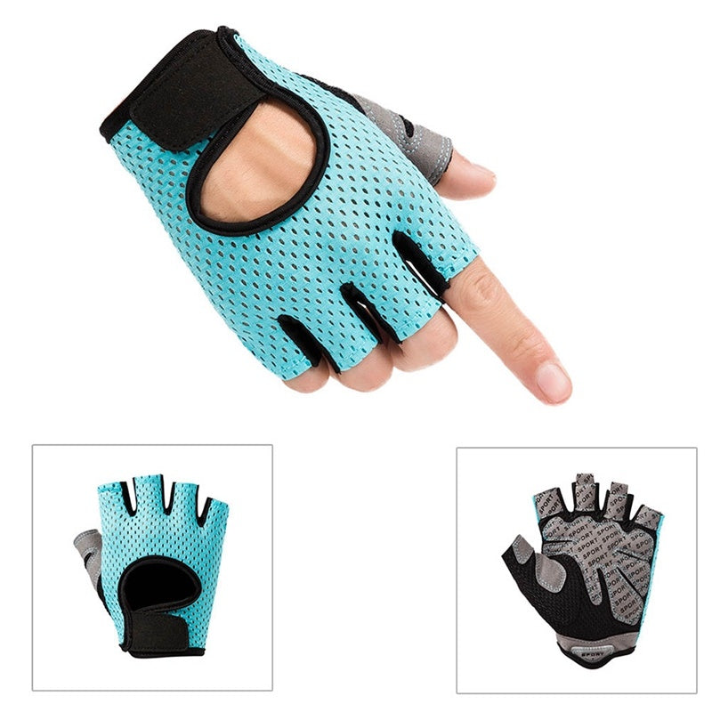 Guantes de medio dedo, guantes deportivos para fitness, guantes antideslizantes para montar al aire libre