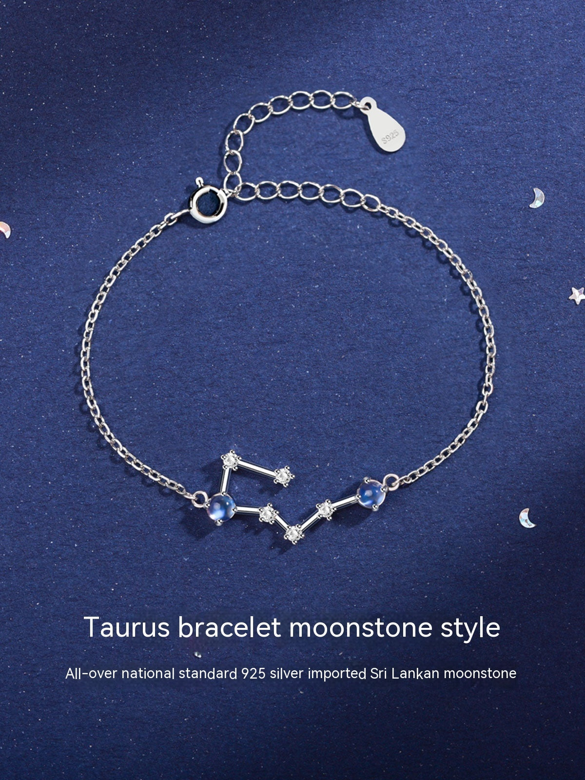 Bracelet pierre de lune Lucky Twelve Constellation pour femme