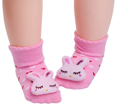 Chaussettes tridimensionnelles pour bébé, poupée animale mignonne