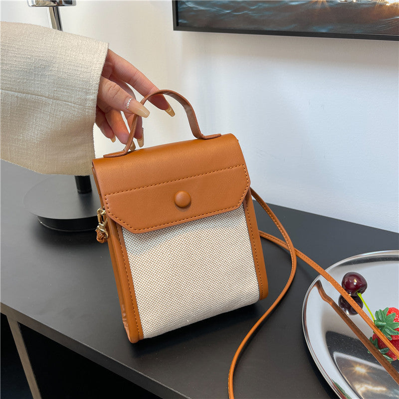 Petit sac messager carré simple à bandoulière color block