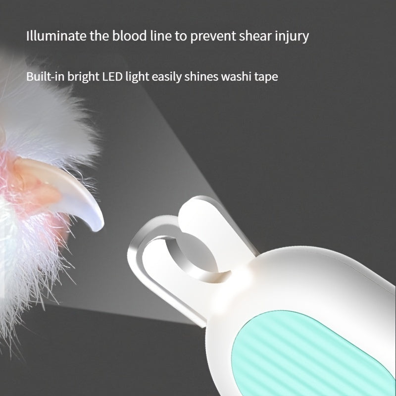 Coupe-ongles pour chiens et chats, coupe-ongles pour animaux de compagnie avec lumière LED et coupe-pattes de chat à trou circulaire pour éviter les coupes excessives