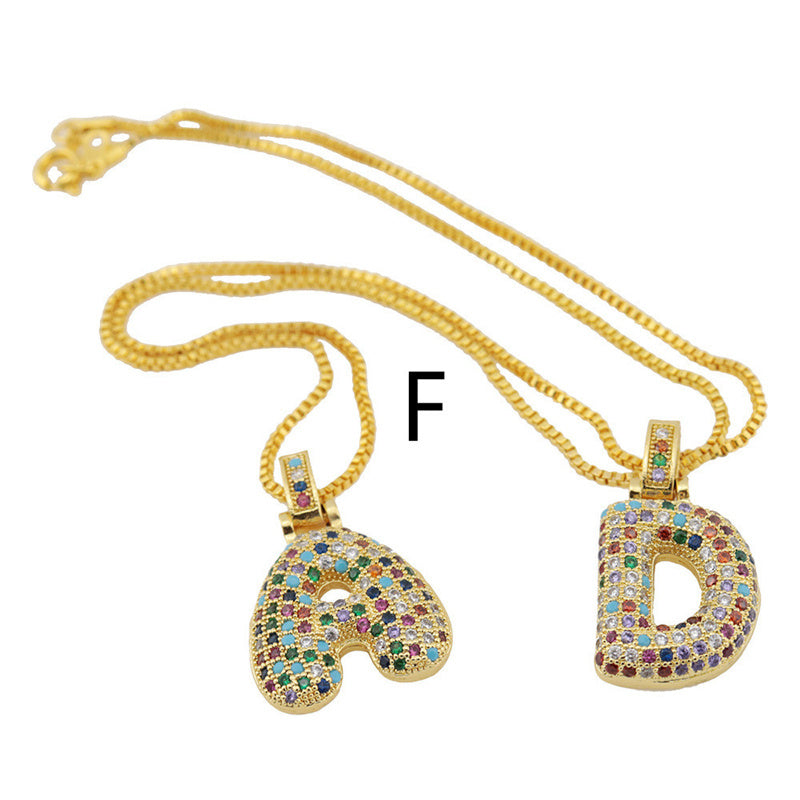 Clavicle Chain Copper Color Zircon Pendant