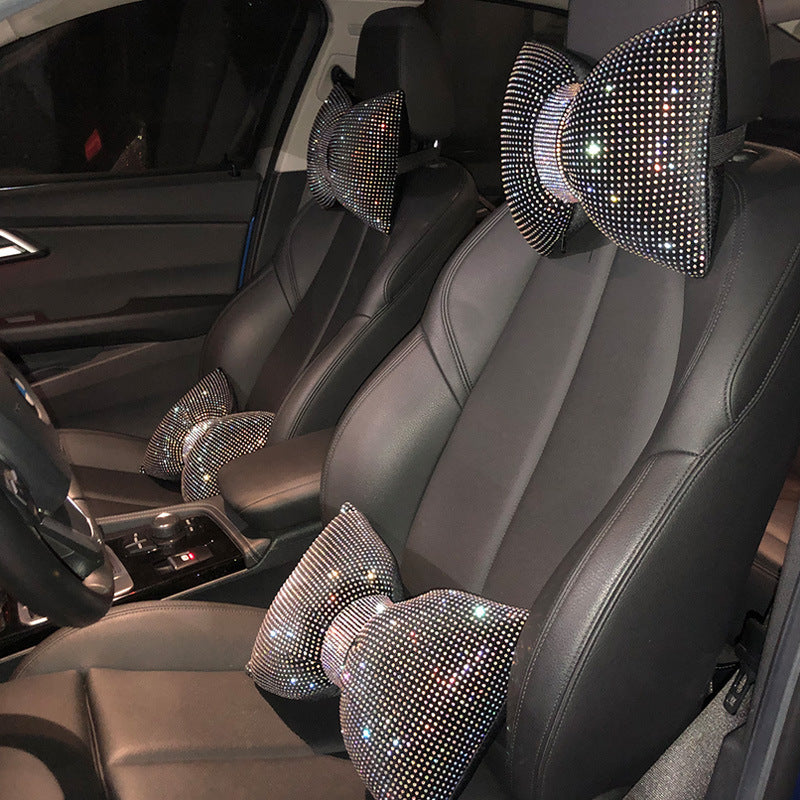 Protector de cuello para reposacabezas de coche con incrustaciones de diamantes Mantianxing