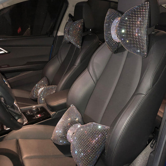 Protector de cuello para reposacabezas de coche con incrustaciones de diamantes Mantianxing