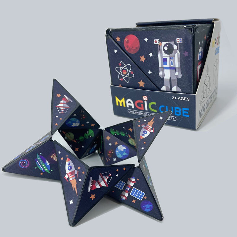 Cube magique à géométrie solide, jouet à déformation magnétique modifiable