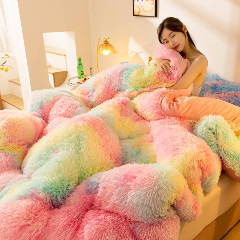 Couette d'hiver chaude et épaisse en velours de cristal de vison polaire longue et super douce