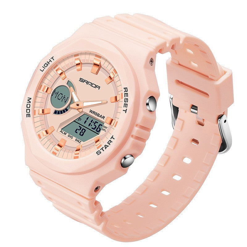 Montre électronique de sport multifonctionnelle étanche à double affichage