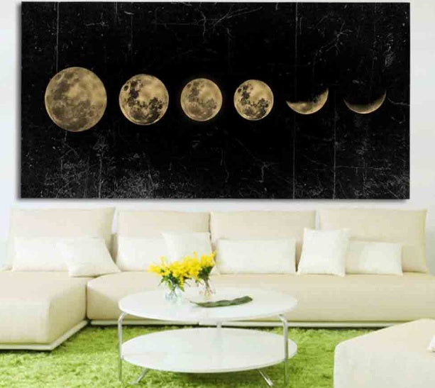 Pintura de arte de pared de eclipse lunar