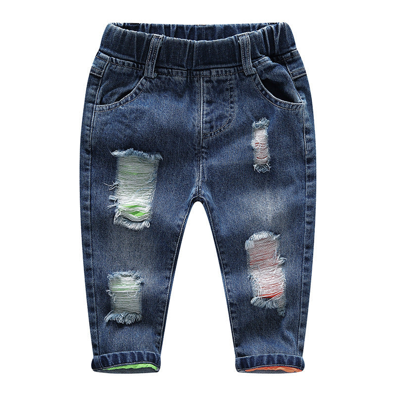Pantalon garçon enfant, pantalon enfant, pantalon denim déchiré
